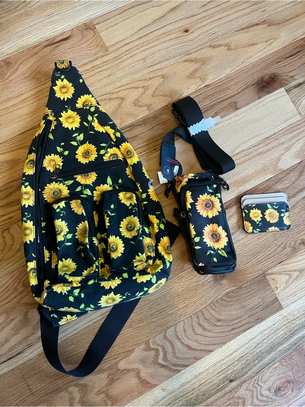 Sunflower Backpack, Small Bag, and Wallet